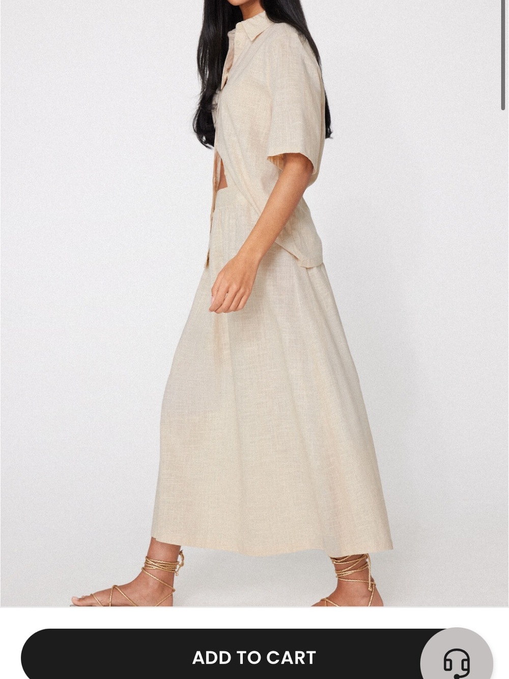 Long 100% Cotton Canvas Skirt